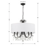 Crystorama - 6625-MK-CL-MWP - Five Light Chandelier - Othello - Matte Black