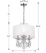 Crystorama - 6623-CH-CL-MWP - Three Light Mini Chandelier - Othello - Polished Chrome