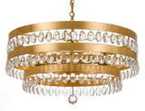Crystorama - 6108-GA - Six Light Chandelier - Perla - Antique Gold