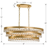 Crystorama - 6107-GA - Six Light Chandelier - Perla - Antique Gold