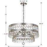 Crystorama - 6106-SA - Five Light Chandelier - Perla - Antique Silver