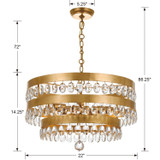 Crystorama - 6106-GA - Five Light Chandelier - Perla - Antique Gold