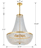 Crystorama - 609-GA - Eight Light Chandelier - Rylee - Antique Gold