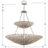 Crystorama - 599-SA - 18 Light Chandelier - Broche - Antique Silver