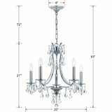 Crystorama - 5935-CH-CL-MWP - Five Light Chandelier - Cedar - Polished Chrome