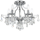 Crystorama - 5930-CH-CL-MWP - Five Light Semi Flush Mount - Cedar - Polished Chrome