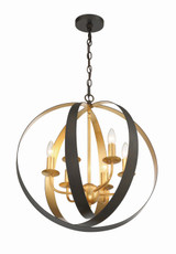 Crystorama - 585-EB-GA - Six Light Chandelier - Luna - English Bronze + Antique Gold