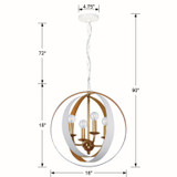 Crystorama - 584-MT-GA - Four Light Mini Chandelier - Luna - Matte White + Antique Gold