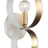 Crystorama - 581-MT-GA - One Light Wall Sconce - Luna - Matte White + Antique Gold