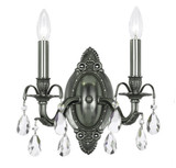 Crystorama - 5562-PW-CL-MWP - Two Light Wall Sconce - Dawson - Pewter