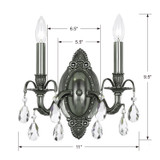 Crystorama - 5562-PW-CL-MWP - Two Light Wall Sconce - Dawson - Pewter