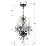 Crystorama - 5534-EB-CL-MWP - Four Light Mini Chandelier - Welton - English Bronze