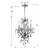 Crystorama - 5534-CH-CL-MWP - Four Light Mini Chandelier - Welton - Polished Chrome