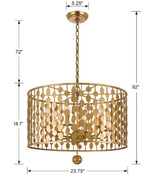 Crystorama - 546-GA - Six Light Chandelier - Layla - Antique Gold