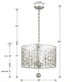 Crystorama - 545-SA - Five Light Chandelier - Layla - Antique Silver