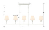 Crystorama - 537-MT - Five Light Chandelier - Broche - Matte White