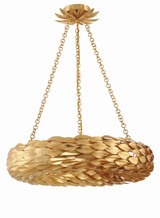 Crystorama - 536-GA_CEILING - Six Light Semi Flush Mount - Broche - Antique Gold