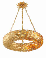 Crystorama - 536-GA_CEILING - Six Light Semi Flush Mount - Broche - Antique Gold