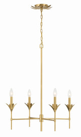 Crystorama - 534-GA - Four Light Chandelier - Broche - Antique Gold