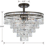 Crystorama - 5264-EB-CL-MWP_CEILING - Seven Light Semi Flush Mount - Mercer - English Bronze
