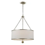 Crystorama - 518-SA - Six Light Chandelier - Broche - Antique Silver
