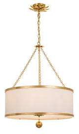 Crystorama - 518-GA - Six Light Chandelier - Broche - Antique Gold