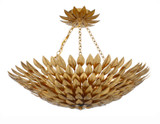 Crystorama - 517-GA_CEILING - Six Light Semi Flush Mount - Broche - Antique Gold