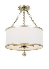 Crystorama - 513-SA_CEILING - Three Light Semi Flush Mount - Broche - Antique Silver