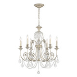 Crystorama - 5116-OS-CL-SAQ - Six Light Chandelier - Regis - Olde Silver