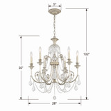Crystorama - 5116-OS-CL-SAQ - Six Light Chandelier - Regis - Olde Silver