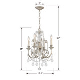 Crystorama - 5114-OS-CL-S - Four Light Mini Chandelier - Regis - Olde Silver