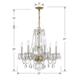Crystorama - 5086-PB-CL-MWP - Six Light Chandelier - Traditional Crystal - Polished Brass