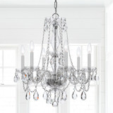Crystorama - 5086-CH-CL-MWP - Six Light Chandelier - Traditional Crystal - Polished Chrome