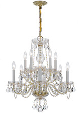 Crystorama - 5080-PB-CL-S - Ten Light Chandelier - Traditional Crystal - Polished Brass