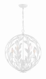 Crystorama - 506-MT - Six Light Chandelier - Broche - Matte White
