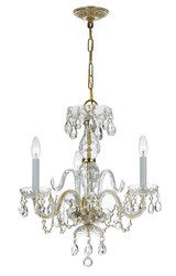 Crystorama - 5044-PB-CL-MWP - Three Light Mini Chandelier - Traditional Crystal - Polished Brass