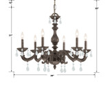 Crystorama - 5036-VB-CL-MWP - Six Light Chandelier - Paris Market - Venetian Bronze