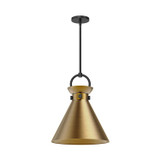 Alora - PD412014MBAG - One Light Pendant - Emerson - Matte Black/Aged Gold