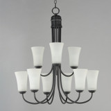 Maxim - 10046FTBK - Nine Light Chandelier - Logan - Black