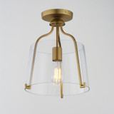 Maxim - 5681CLNAB - One Light Semi-Flush Mount - Bellmore - Natural Aged Brass