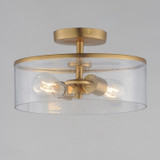 Maxim - 10469CDNAB - Two Light Semi-Flush Mount - Livingston - Natural Aged Brass