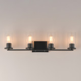 Maxim - 10464CDBK - Four Light Bath Vanity - Livingston - Black