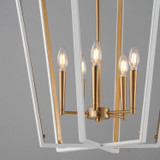 Maxim - 28615WTNAB - Five Light Pendant - Melrose - White/Natural Aged Brass