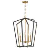 Maxim - 28615BKNAB - Five Light Pendant - Melrose - Black / Natural Aged Brass