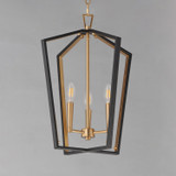 Maxim - 28613BKNAB - Three Light Pendant - Melrose - Black / Natural Aged Brass