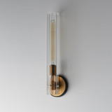 Maxim - 16110CLBKAB - One Light Wall Sconce - Flambeau - Black / Antique Brass