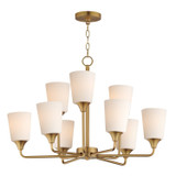 Maxim - 12879SWNAB - Nine Light Chandelier - Hudson - Natural Aged Brass