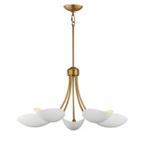 Maxim - 10825WTNAB - Five Light Chandelier - Maris - White/Natural Aged Brass