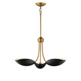 Maxim - 10824BKNAB - Three Light Pendant - Maris - Black / Natural Aged Brass