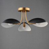 Maxim - 10823BKNAB - Three Light Semi Flush Mount - Maris - Black / Natural Aged Brass